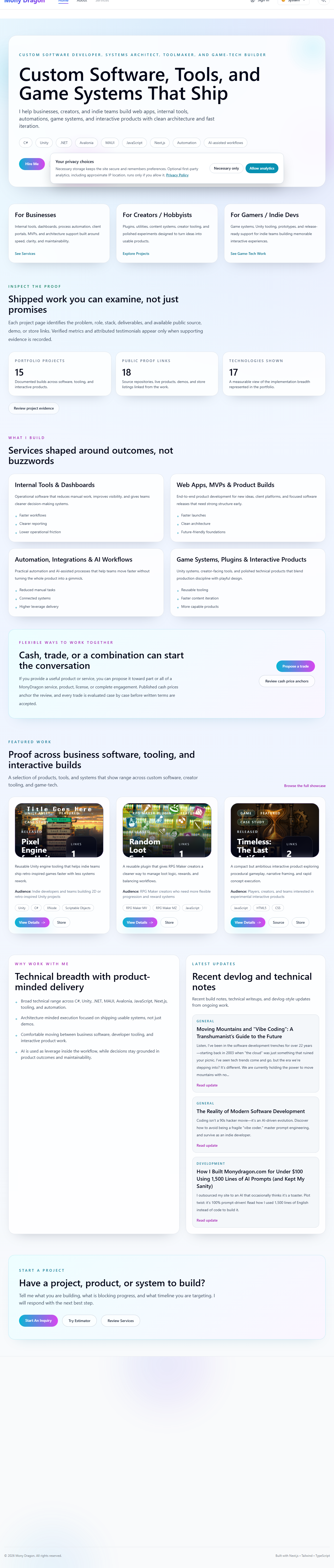 Monydragon.com — Business Operations Hub project artwork